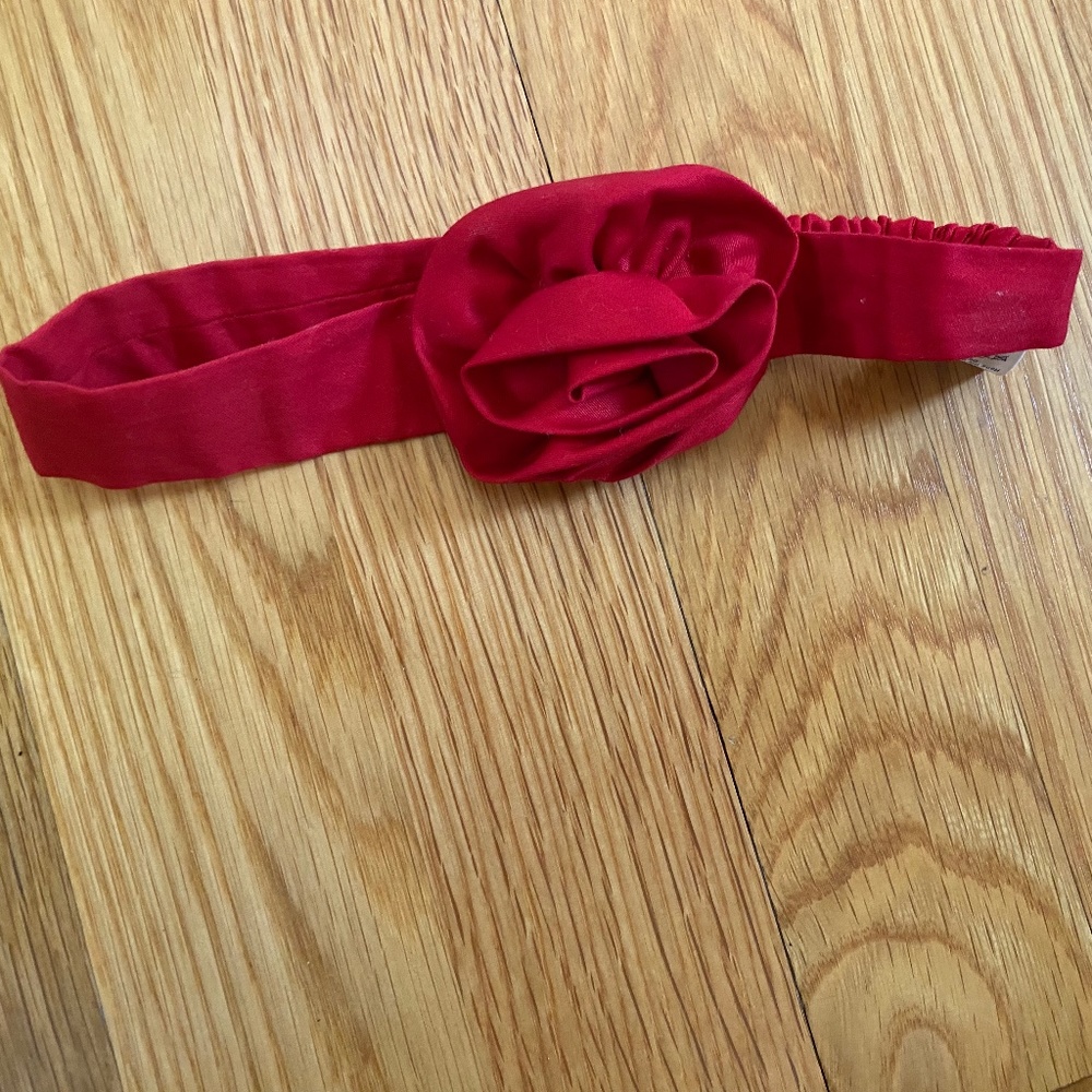 Janie and Jack baby girl headband red rose
